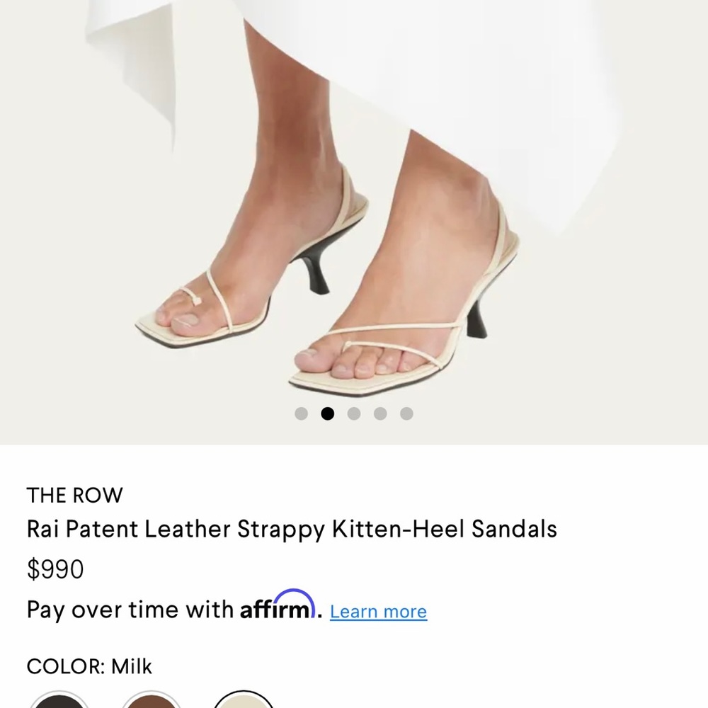 The Row Rai Heels, white leather 9 (40) worn ONCE